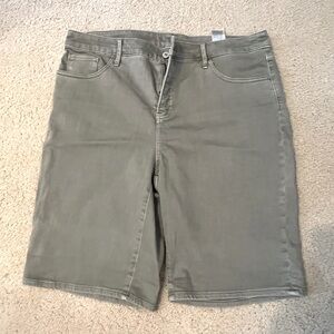 Chico's So Slimming Girlfriend Green Denim Shorts